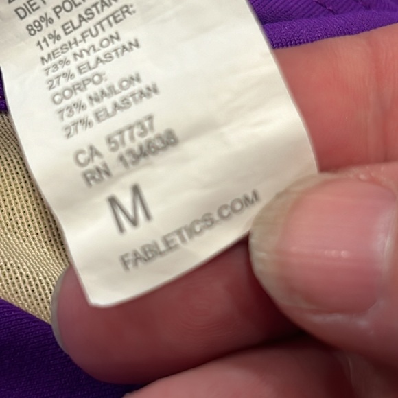 Fabletics Faye Medium Impact Sports Bra Purple Nude Mesh Size Medium - Picture 5 of 6